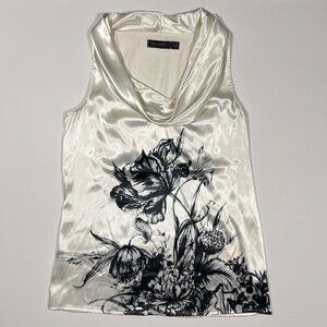 The Limited White Satin Like Cowl Neck Top